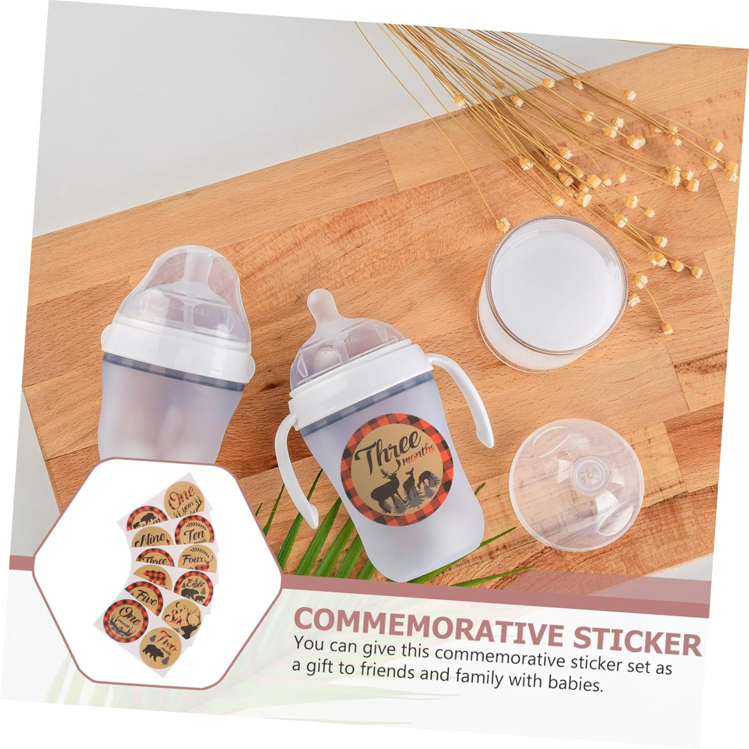 12Pcs Labels Milestone Stickers Newborn Monthly Decals Self-Adhesive Stickers for Photos Easy to Stick and Tear off Non-Toxic Safe image number 6