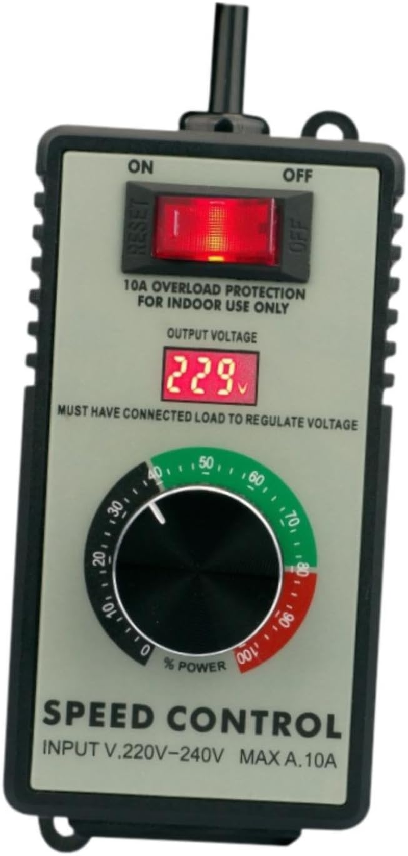 Qianly Motor Speed Controller Speed Regulator 220V-240V Professional Power Tool Speed Control LED Display Fan Speed Adjustment image number 3