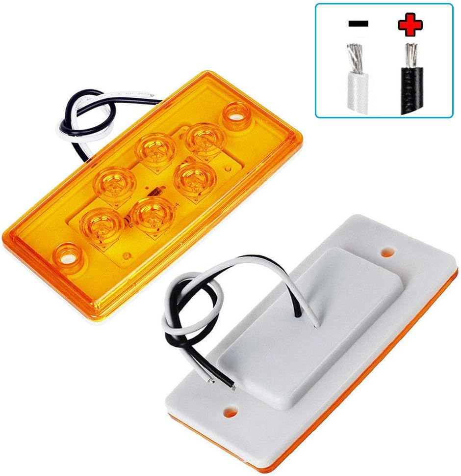 NPAUTO 5Pcs Freightliner Cab Lights 6 LED Amber Roof Top Clearance Marker Lights Compatible for Freightliner Century Columbia Volvo Truck Trailer Camper [Waterproof, Flush Mount] image number 1