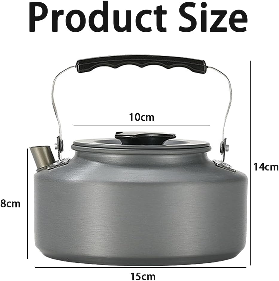 1L Camping Kettle, Portable Camp Tea Pot, Ultra-Light Coffee Tea Pot, Aluminum Water Boiler for Outdoor Backpacking Picnic Fishing image number 1