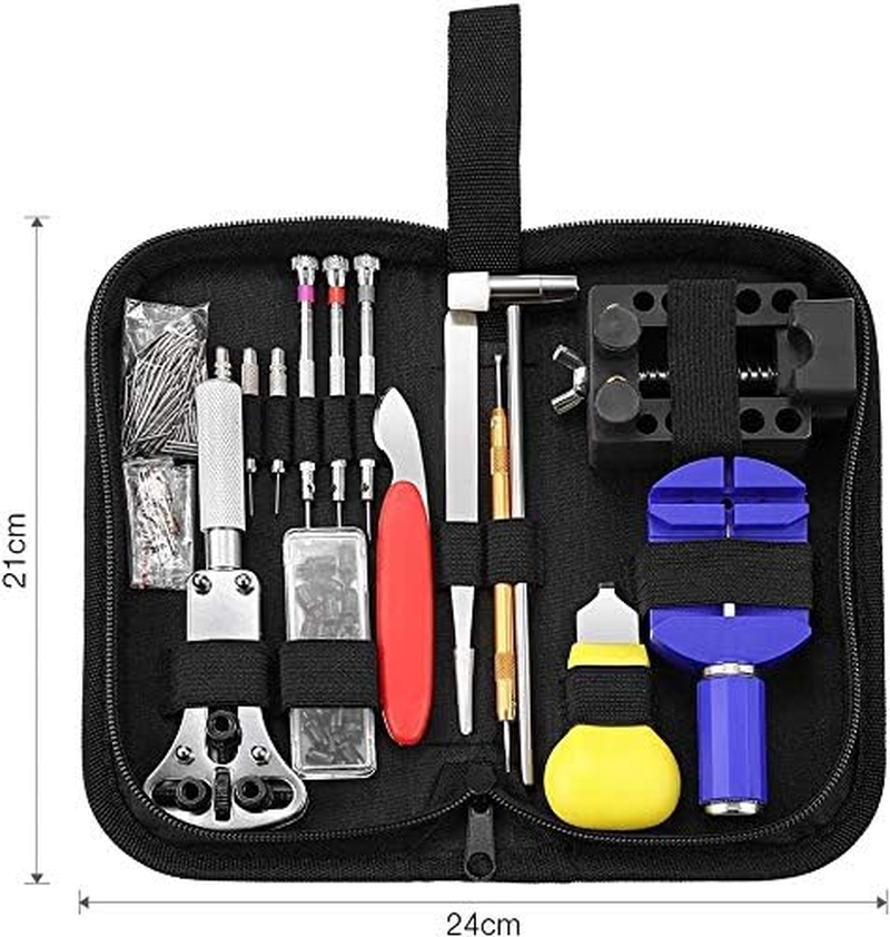 Luxerlife Watches Repair Tool Kit, Professional 147 in 1 Watch Case Opener Repair Tools Watch Spring Pin Bars Watch Band Buckle Remover Battery Replacement Kit image number 4
