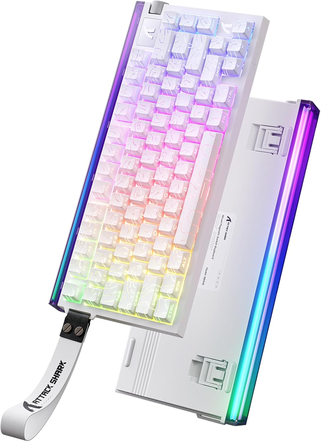 Attack Shark R85 HE Rapid Trigger Keyboard Magnetic Switch with Custom Lightbox, 75% Wired Mechanical Keyboard, 8Khz Polling Rate, 0.005Mm RT Accuracy, Support Rt/Snap Tap/Dks/Mt/Tgl (White Contour) - Fluorescent Green image number 3