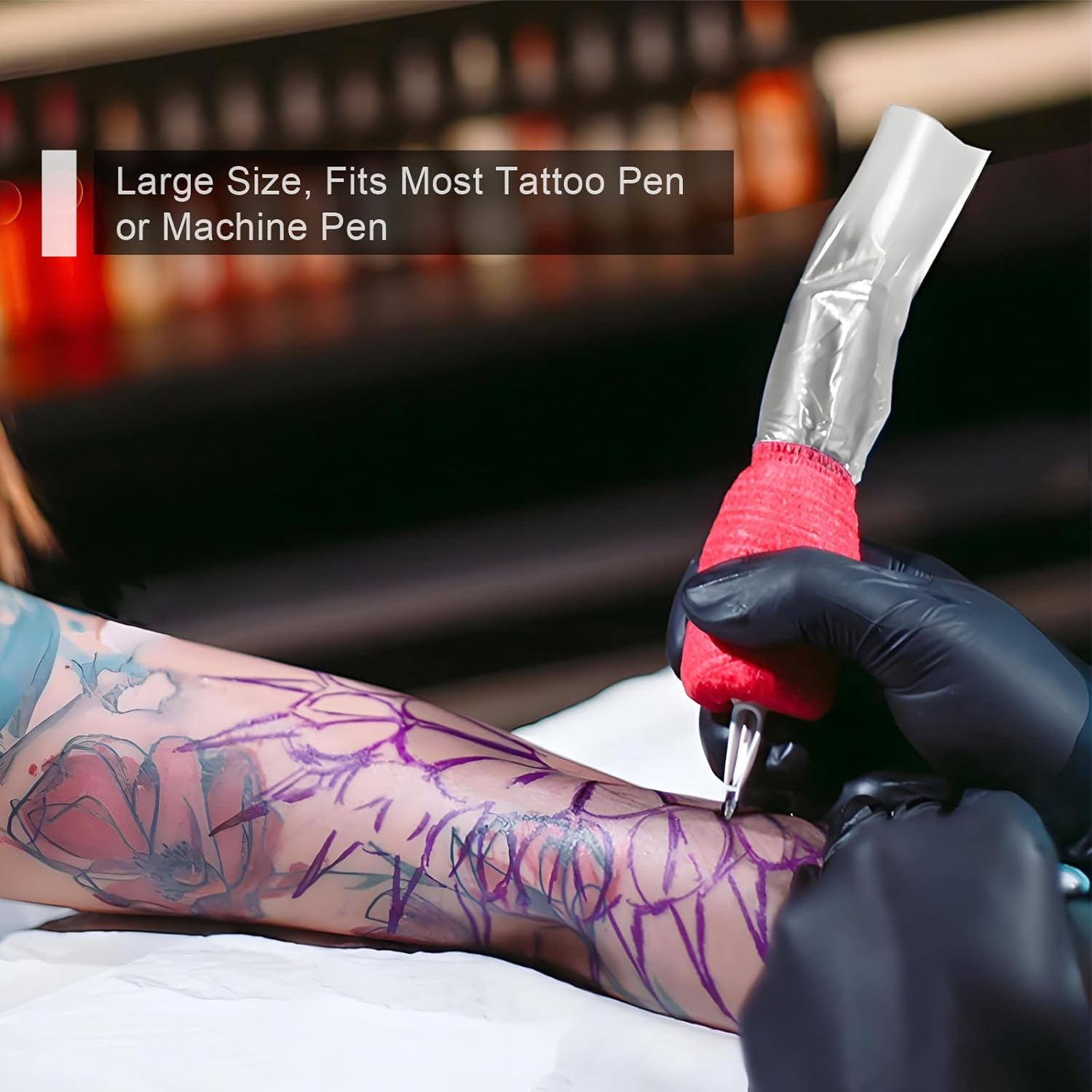 200Pcs Tattoo Machine Covers Clear 7.5X2.7 Inch Tattoo Pen Covers Large Machine Bags Sleeves for Tattoo Machine Accessories, Kits & Supplies - Clear image number 3