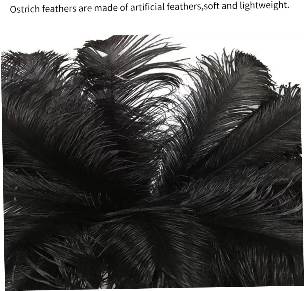 Artificial Ostrich Feathers Crafts DIY Plume Feahter for Wedding Christmas Decoration 3PCS Black Summer Home Use - Gold image number 6