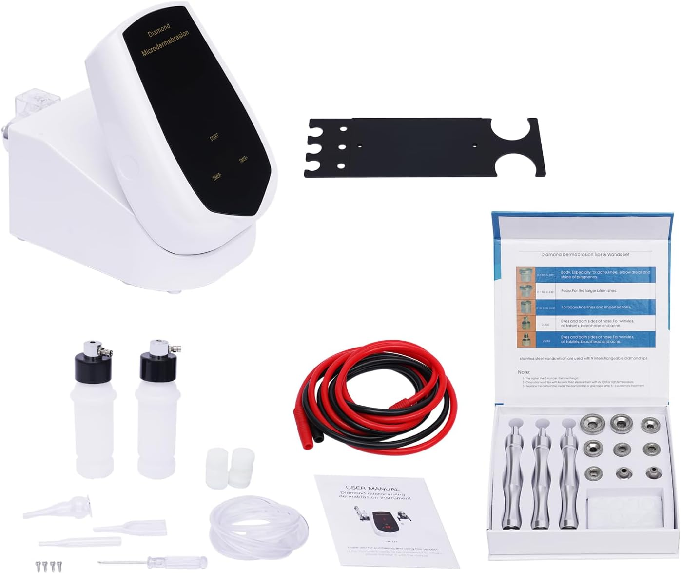 3 in 1 Diamond Microdermabrasion Dermabrasion Machine, Professional Exfoliating Face Skin Care Equipment with Micro Carving Pens, Glass Tubes and Vacuum Hoses for Personal Home Beauty Salon image number 1