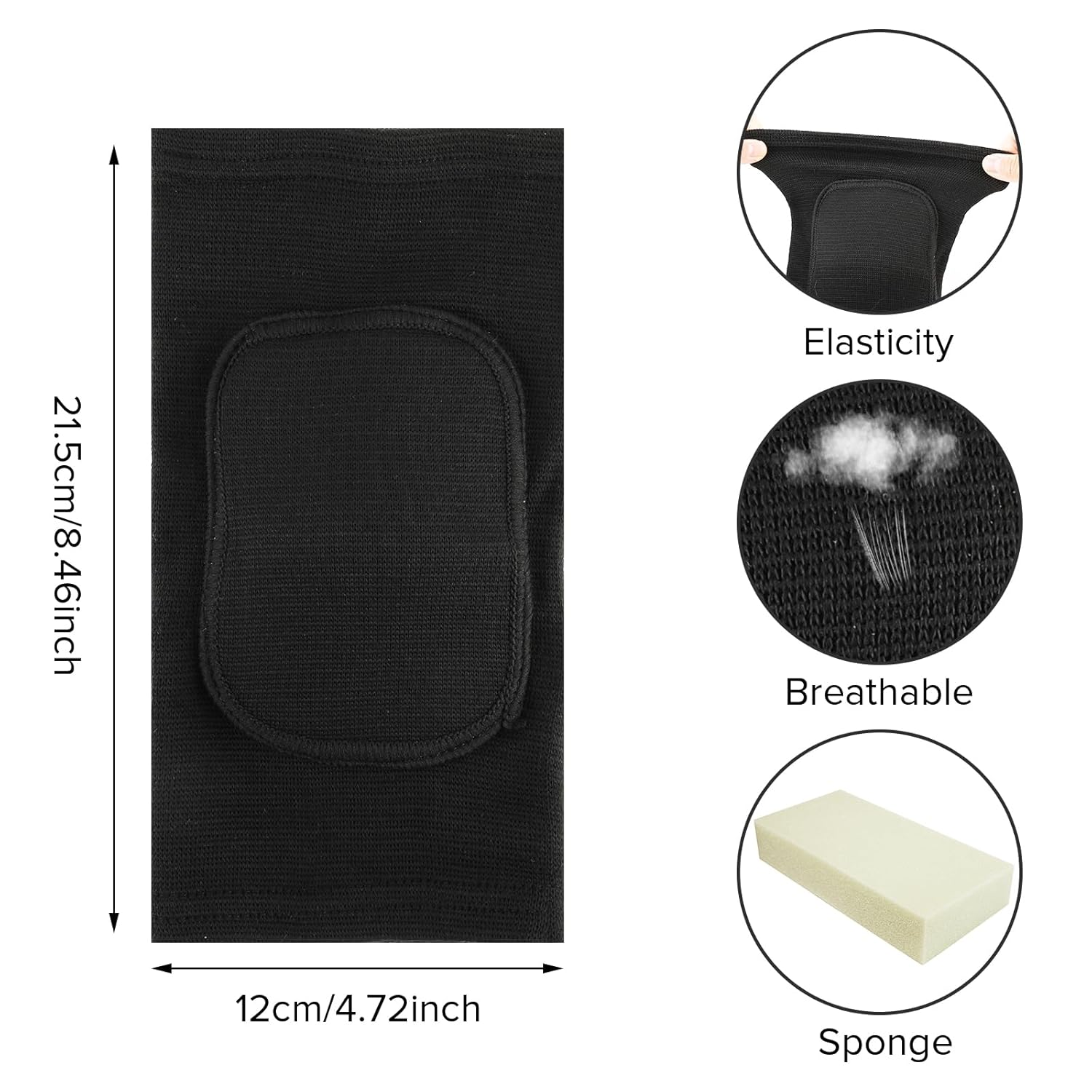 Sibba Compression Elbow Pads Arm Brace Support Fitness Arm Knee Protector Volleyball Basketball Breathable Elbow Wraps for Kids, Men and Women (Full Black) image number 3