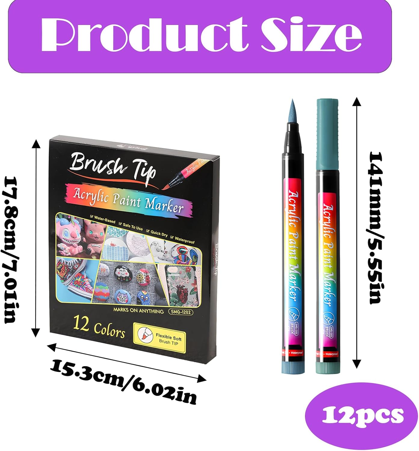 12 Nail Art Pens, Safe Nail Art Marks for Girls, Nail Art Pens for Girls to Wash, Suitable for Children'S Manicures, Diy Handicrafts, Party Activities, Non-Toxic and Easy to Use image number 5