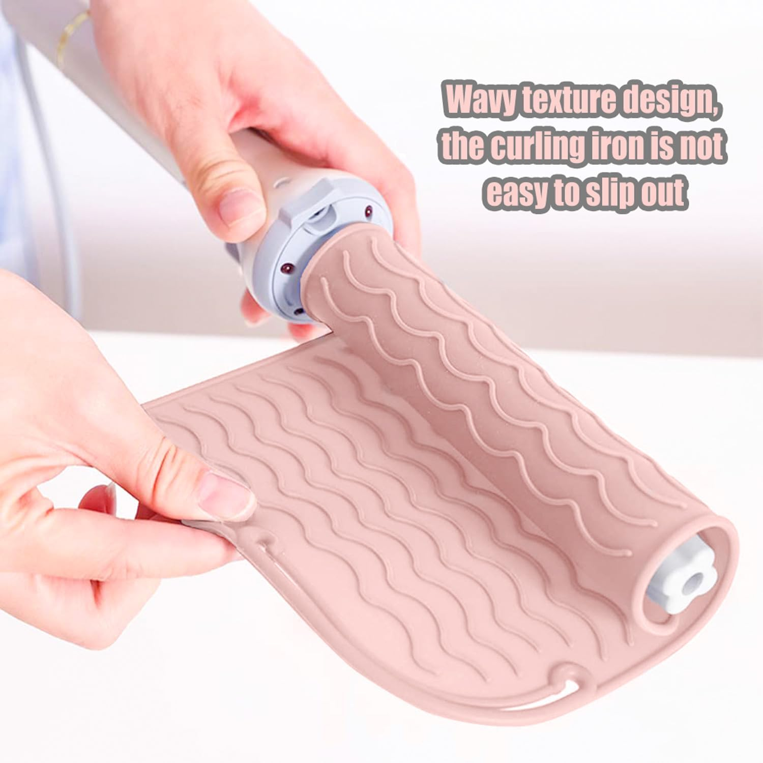 JOOTUEPO 2 X Travel Mat for Straighteners, Straighteners and Hair Styling Tools, Mat Cover for Curling Irons, Hair Straighteners, Straighteners and Other Hot Hair Tools (Pink, Grey) image number 1