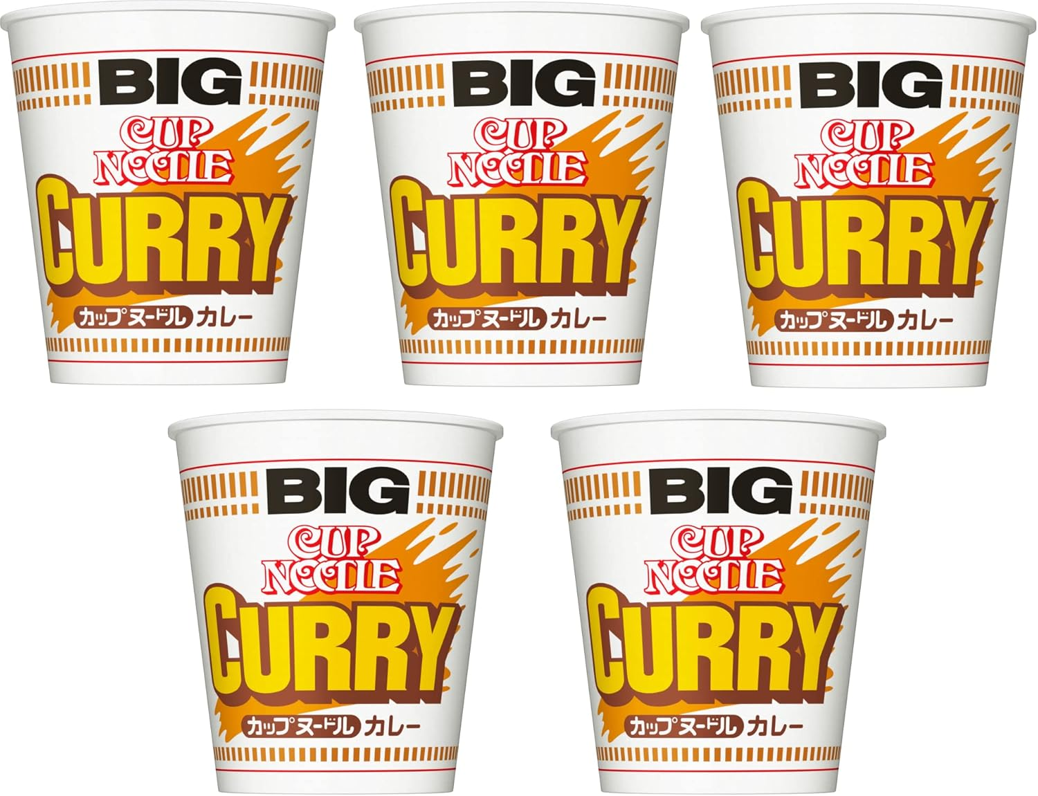 Nissin Cup Noodle BIG Instant Ramen Noodles - Curry - BIG 120G - Set of 5 Bowls