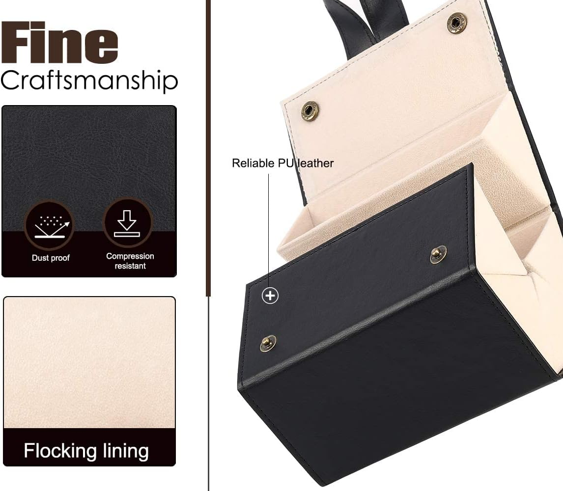 Glasses Organiser, Travel Foldable Sunglasses Storage Organizer for Multiple Glasses Case 5 Slots PU Leather Portable Eyeglasses Storage Box Hanging Eyewear Holder for Women and Men image number 5