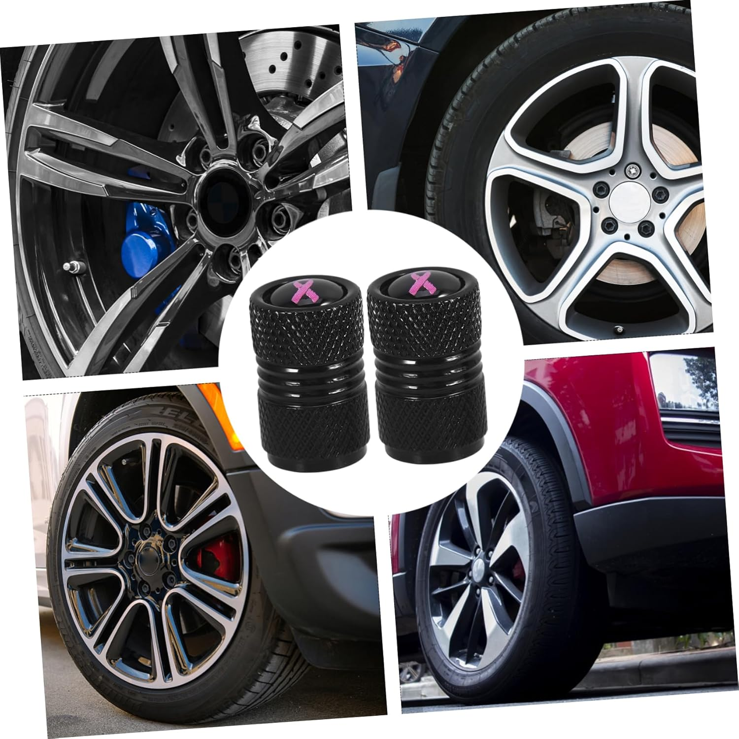 BELLIFFY 4Pcs Automotive Tire Air Valves Valve Covers Dustproof Decorative Fit Car Tyres image number 4