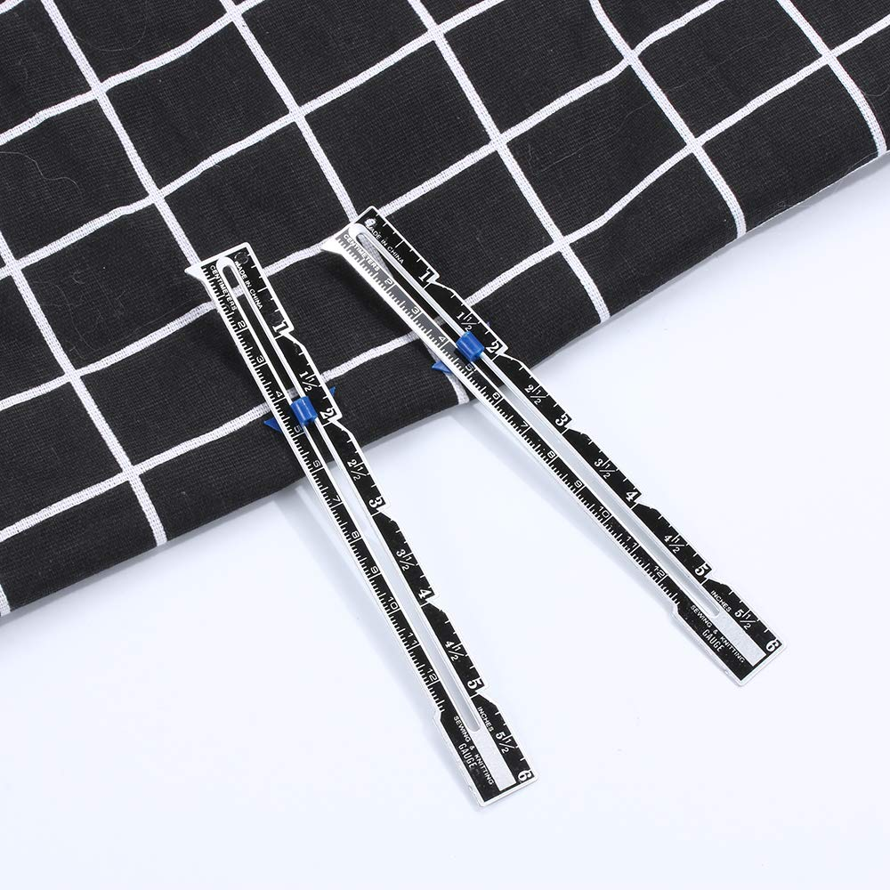 Sagasave 2Pcs Sewing Gauges, Adjustable Sliding Gauge Measuring Tool Fabric Quilting Ruler for Knitting, Crafting and DIY image number 4