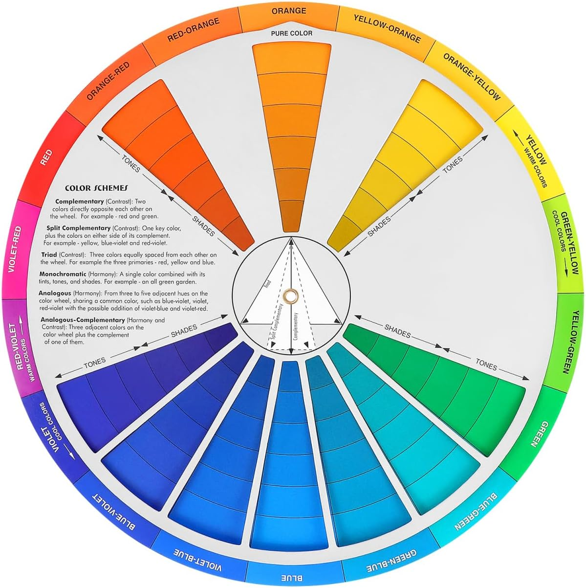 Beavorty Color Wheel Educational Mixing Guide Small Color Learning Chart for Creative Boy Girl for Painting and Drawing Classes