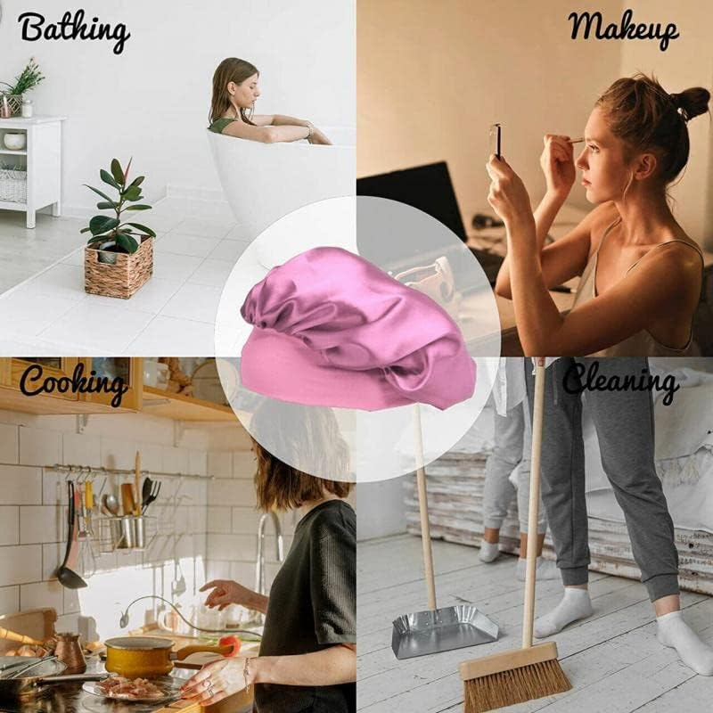Sleeping Bonnet Silk Satin Cap for Women - Soft, Breathable, Elastic Night Hat for Hair Care and Protection, Suitable for Hair Rollers, Overnight Treatments image number 5