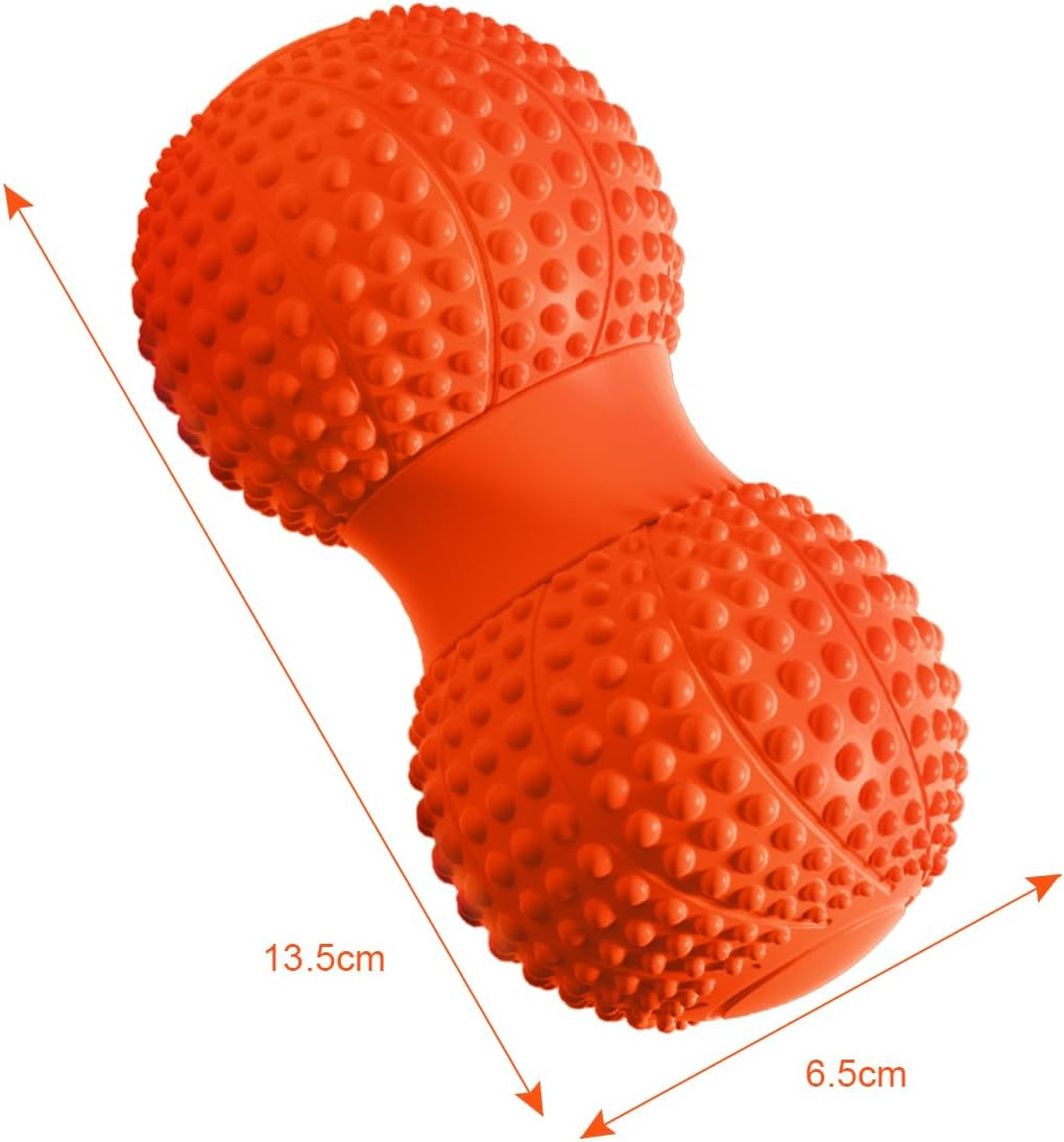 Peanut Massage Ball, Peanut Double Lacrosse Massage Roller Ball for Back Neck Shoulder Spine Legs HIPS, Deep Tissue Peanut Roller Ball Trigger Point Muscle Massage Ball (Orange) - Black image number 6