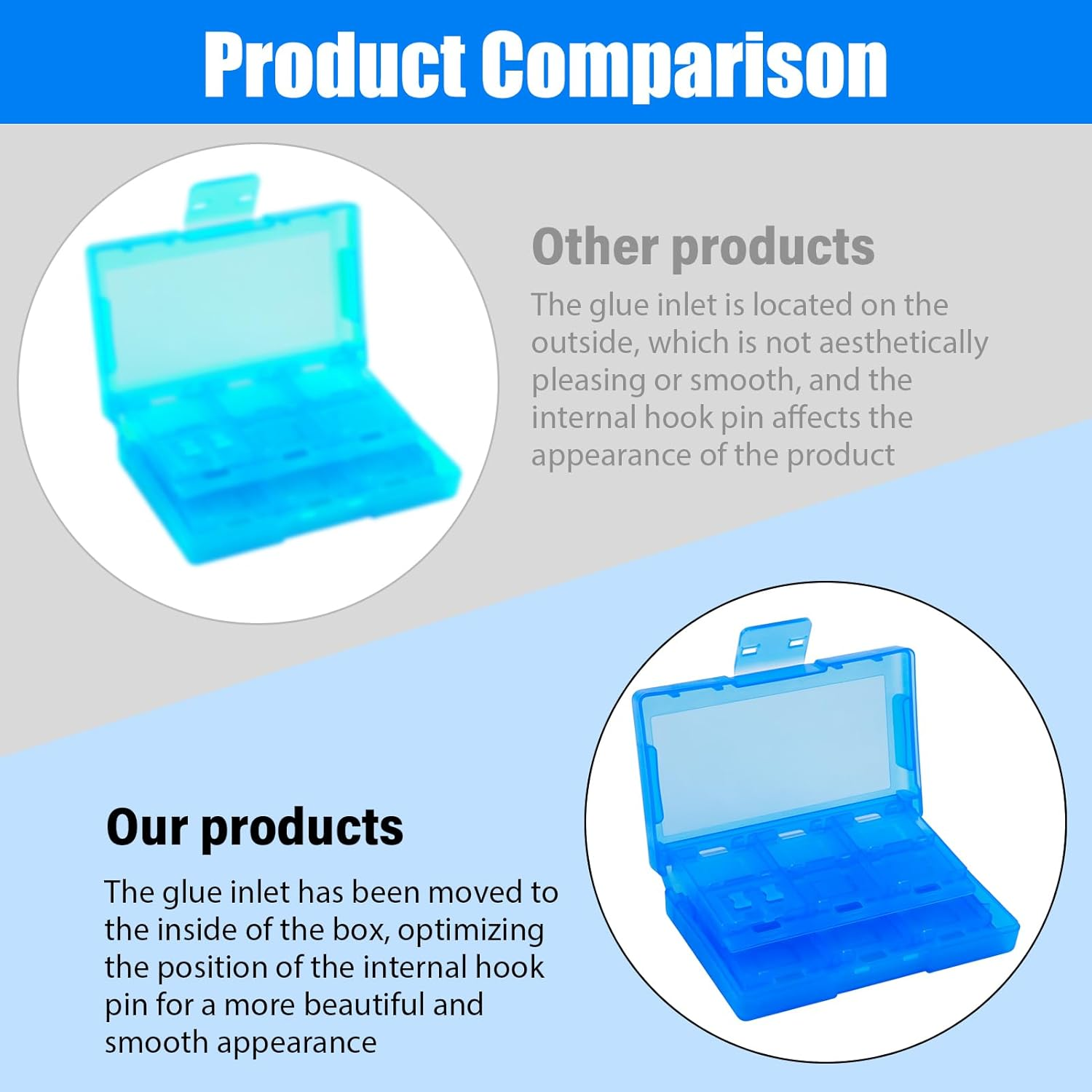 24-Slot Card Case for Switch Game, Blue Portable Fold Game Card Holder with 24 Game Card Slots and 24 Micro SD Card Slots, Game Card Compatible with Lite/Oled/Ns Switch, Gifts for Game Lovers image number 3