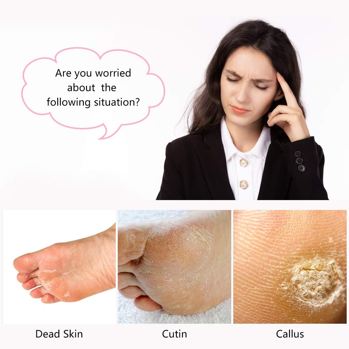 Fangze Pumice Stone Brush for Feet - 2 Pack Foot Brush Scrubber 4 in 1 Foot File Pedicure Paddle Kit for Foot Care (Lilac and Blue) image number 3