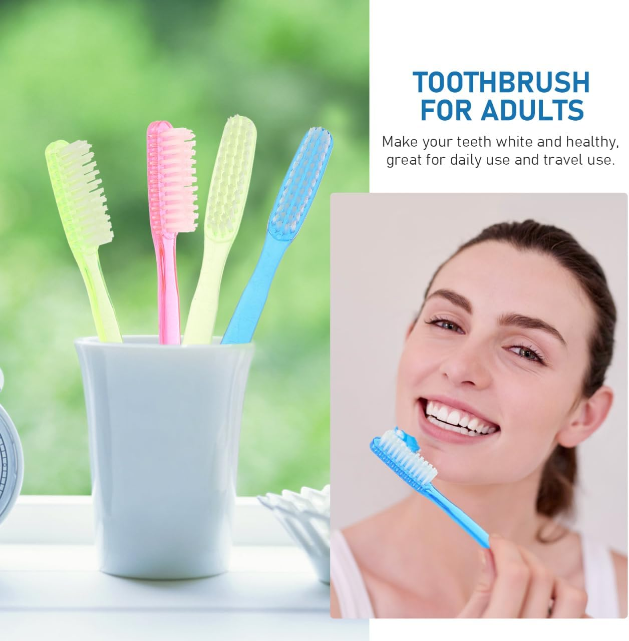 Mobestech Super Hard Toothbrush 6 Pack Adult Toothbrushes Firm Bristles for Effective Stain Cleaning Comfortable Grip for Daily and Travel Use image number 6