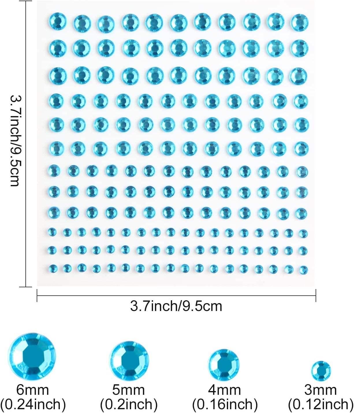 Meafeng Gem Stickers, 14 Colors, Self Adhesive, Bling Rhinestone Jewels, Stick on Gems for Face Makeup, Body, Nails, Festivals, Crafts, Weddings Embellishments (14 Sheets, 2310 PCS) image number 3