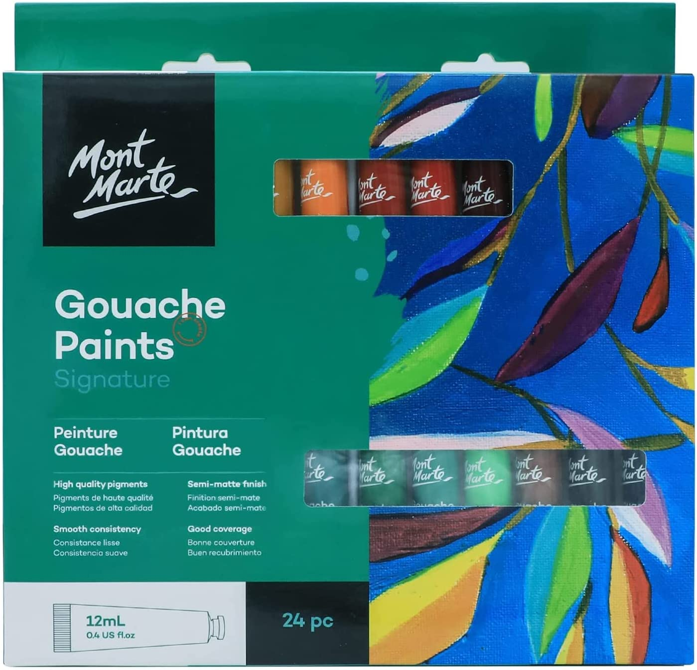 Mont Marte Gouache Paint 24-Pieces Set, 12 Ml image number 2