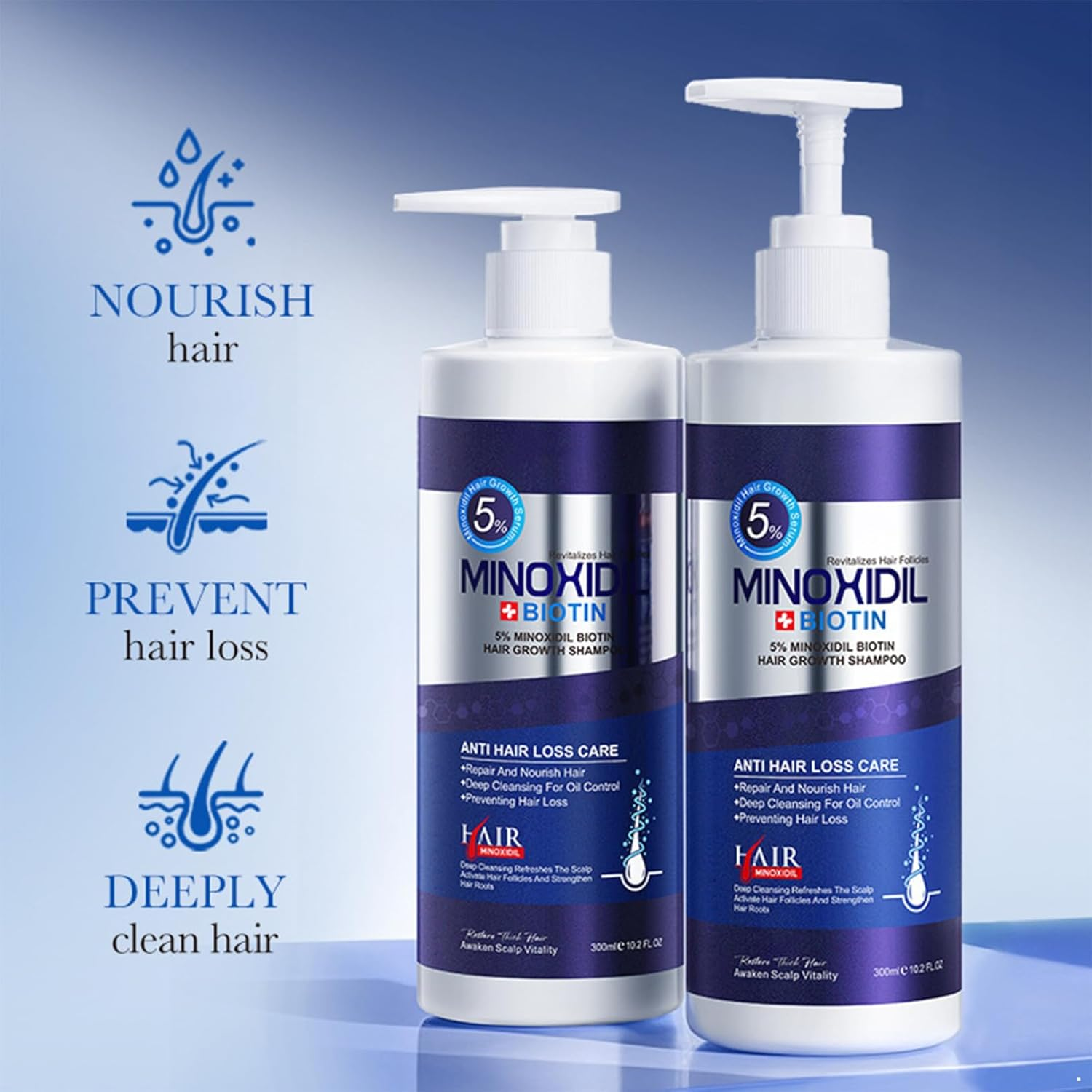 Iiniim Daily Volumizing Shampoo - Deep Cleans without Stripping, Promotes Fuller, Stronger Hair - Men & Women Blue One Size
