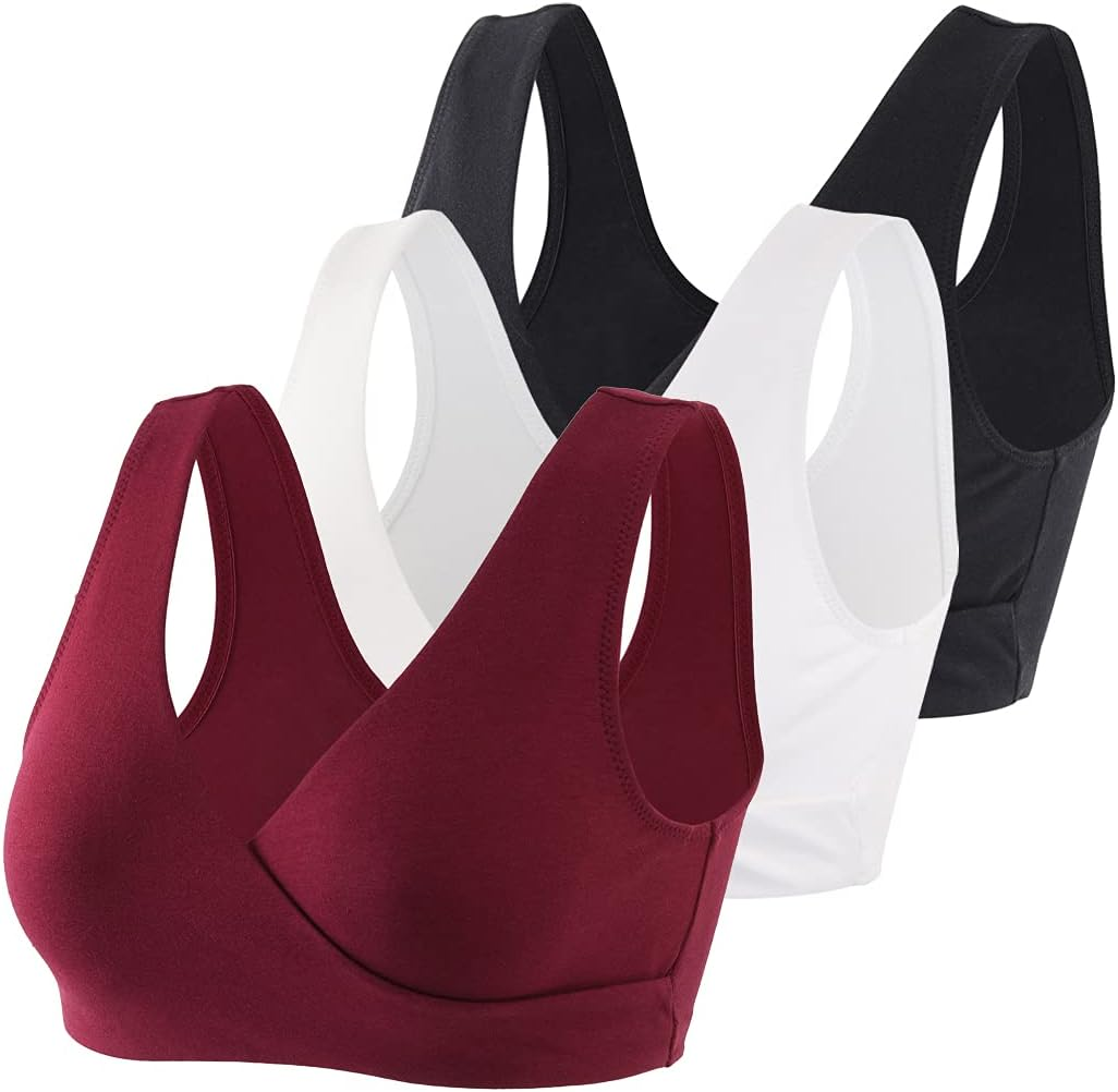 COLOMI Maternity Nursing Bra Wireless Cotton Breastfeeding Bra for Sleep