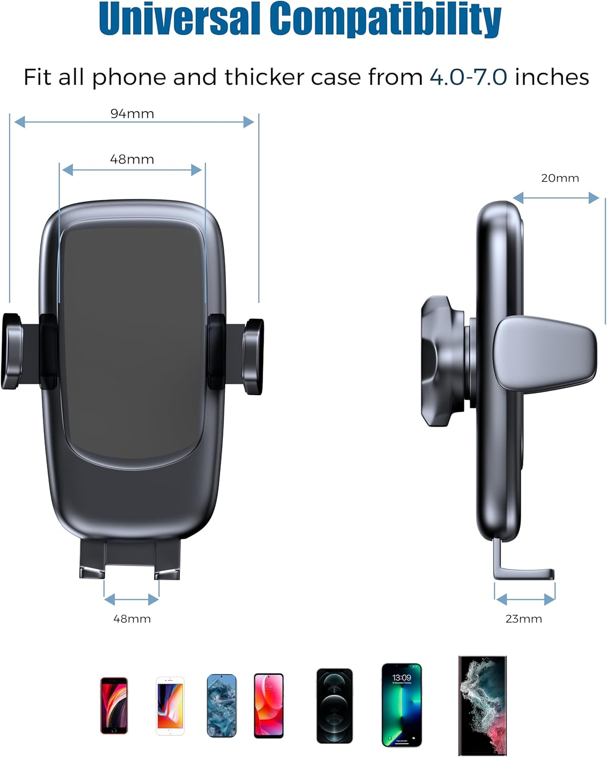 [100% Australian Owned] Raviant Car Phone Holder, Universal Car Phone Mount for Vents, Mobile Phone Holder for Car Compatible with Iphone15 Pro Max, Samsung and Many More【2024 Upgraded】 image number 5