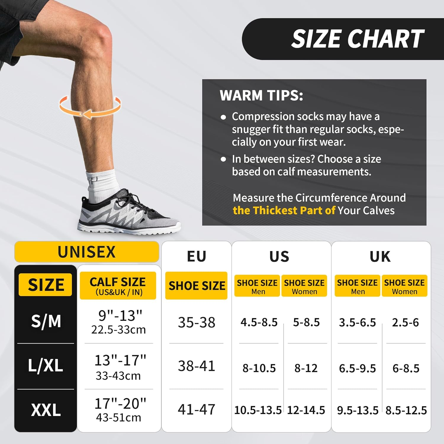 CAMBIVO 2 Pairs Compression Socks for Women and Men, 15-20 Mmhg Knee-High Compression Support Stockings for Swelling, Nurses, Running, Travel, Flight image number 4