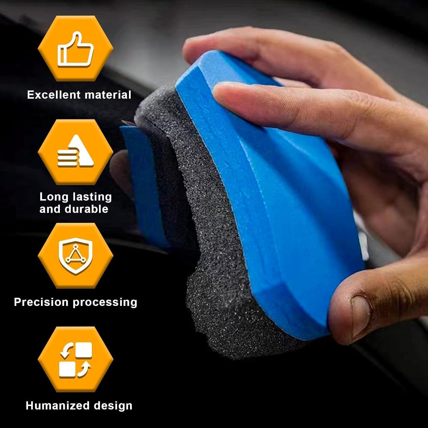 Tire Shine Applicator Pads, 4Pcs Car Detailing Foam Sponge Pads Set,Tire Shine Applicator Pads Perfect for Tire Polish Applicator image number 5