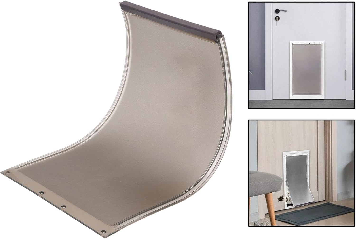 Dog Door Flap, Weather Resistant Translucent Dog Door Replacement Flap, TPU Flexible Dog Cat Door Flap, Pet Door Flap for Aluminum Glass Plastic Pet Door (L Size) image number 3