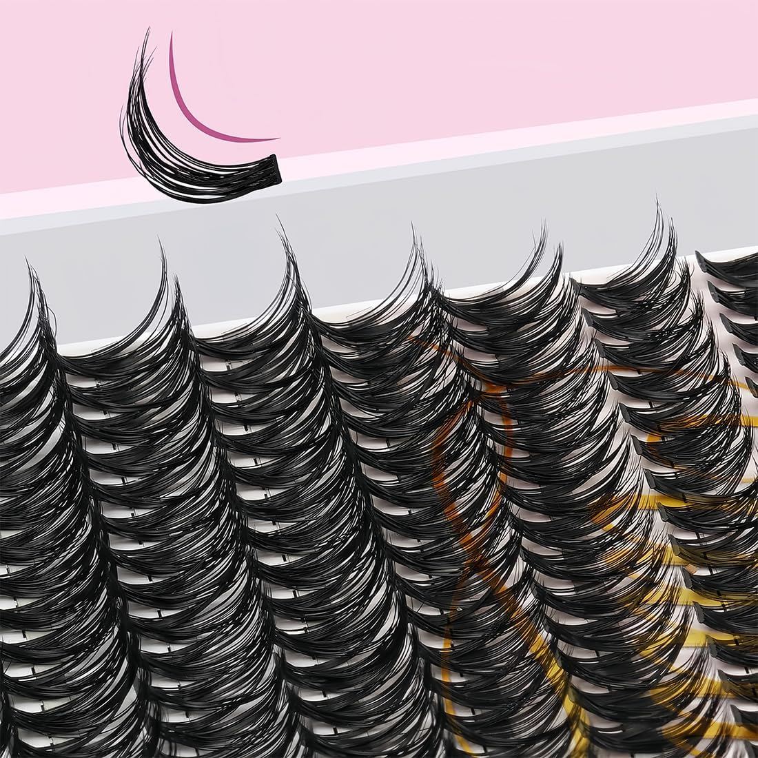 CATOR 640 Piece Eyelash Extensions, Lash Extension Set, Eyelash Extensions Set, Artificial Eyelashes, Natural DIY Eyelash Extension Cluster Eyelashes, Individual Lashes Kit, Mink Eyelashes, Fluffy image number 1