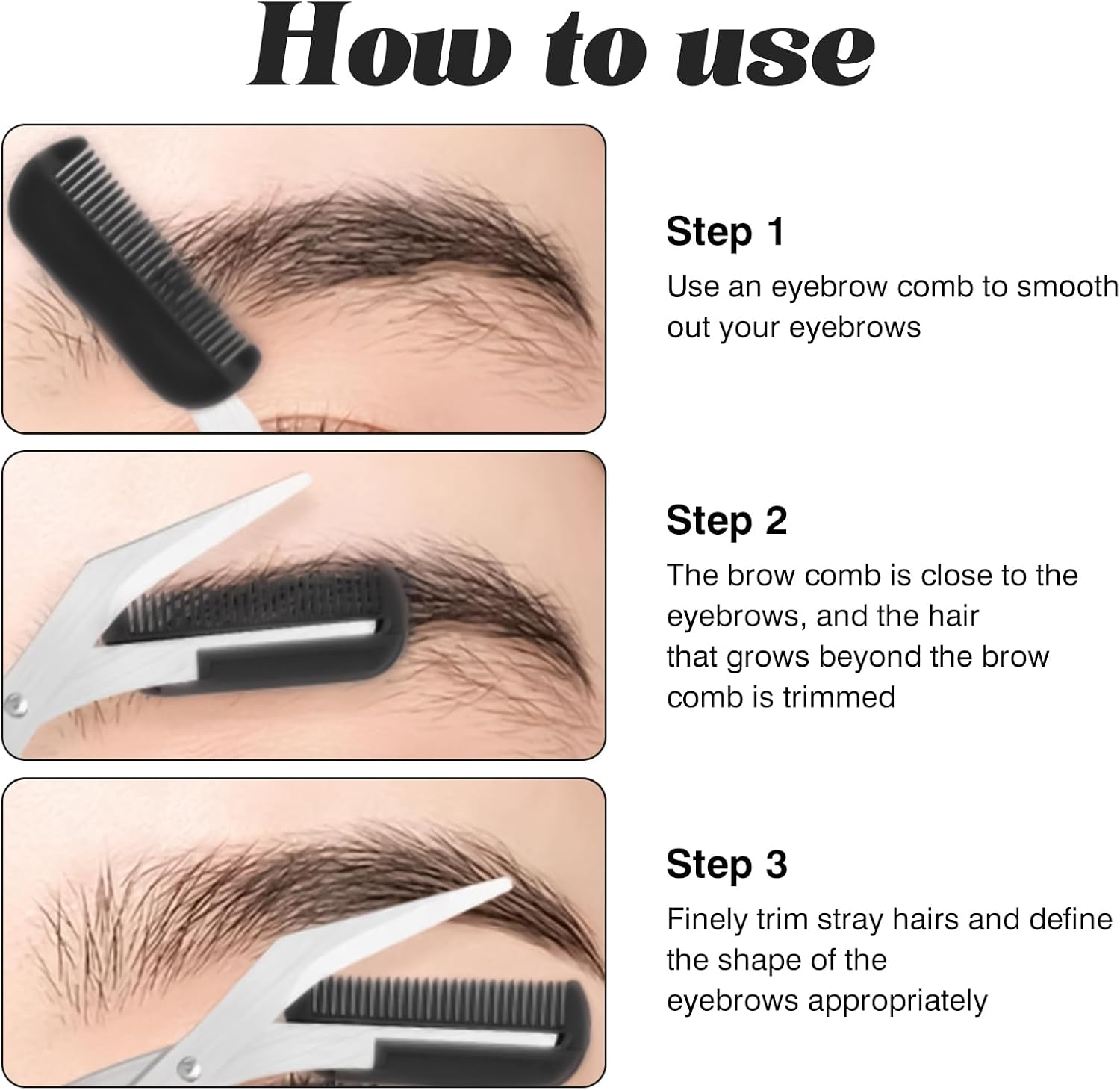 Eyebrow Scissors with Comb, Eyebrow Scissors for Women, Eyebrow Trimmer, Eyebrow Razor Scissor, Eyebrow Trimmer Women'S Black, Eyebrow Scissors Combs, Eyebrow Professional Beauty Precision image number 5