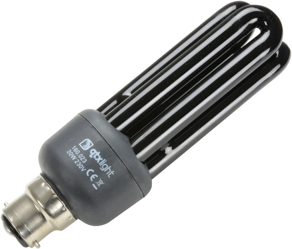 UV Ultra Violet Black Light Bulb 20W B22 image number 1