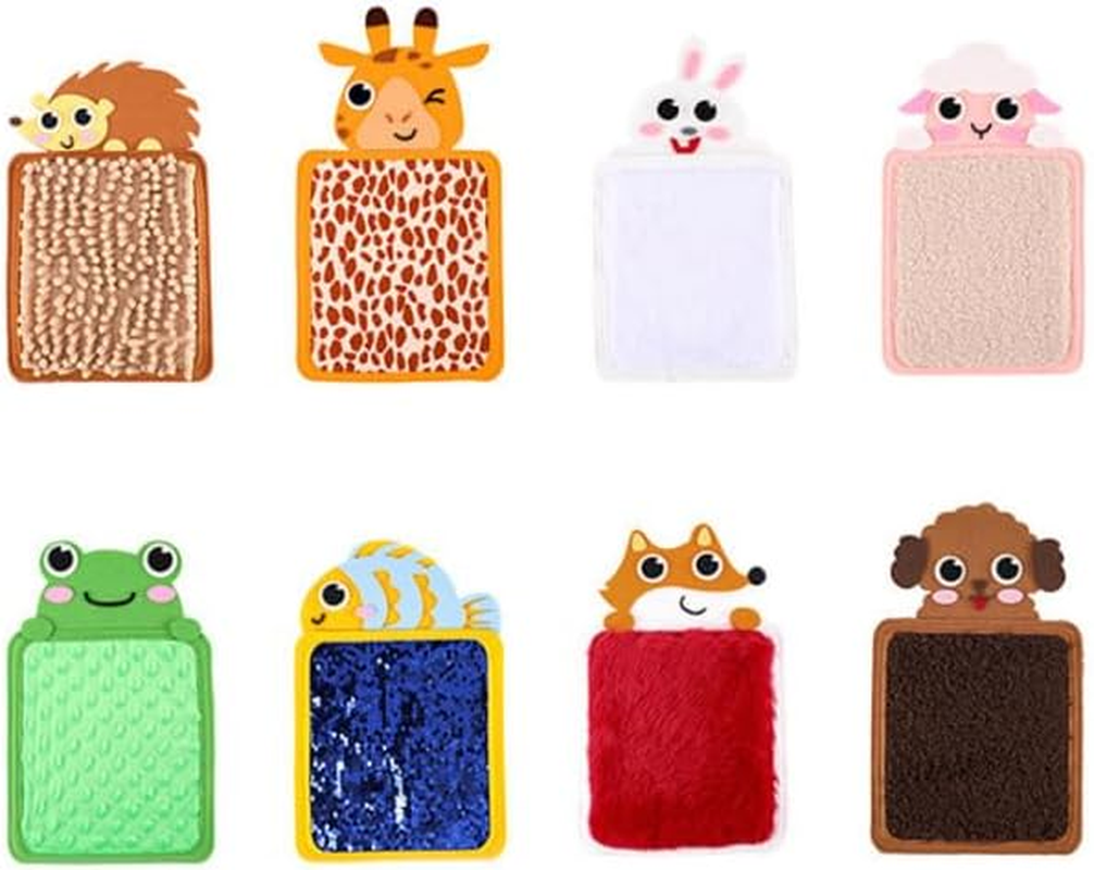 8PCS Animal Themed Sensory Mats Set, Textured Tactile Sensory Board for Stress Relief & Focus, Sensory Development Tools for Kids image number 4