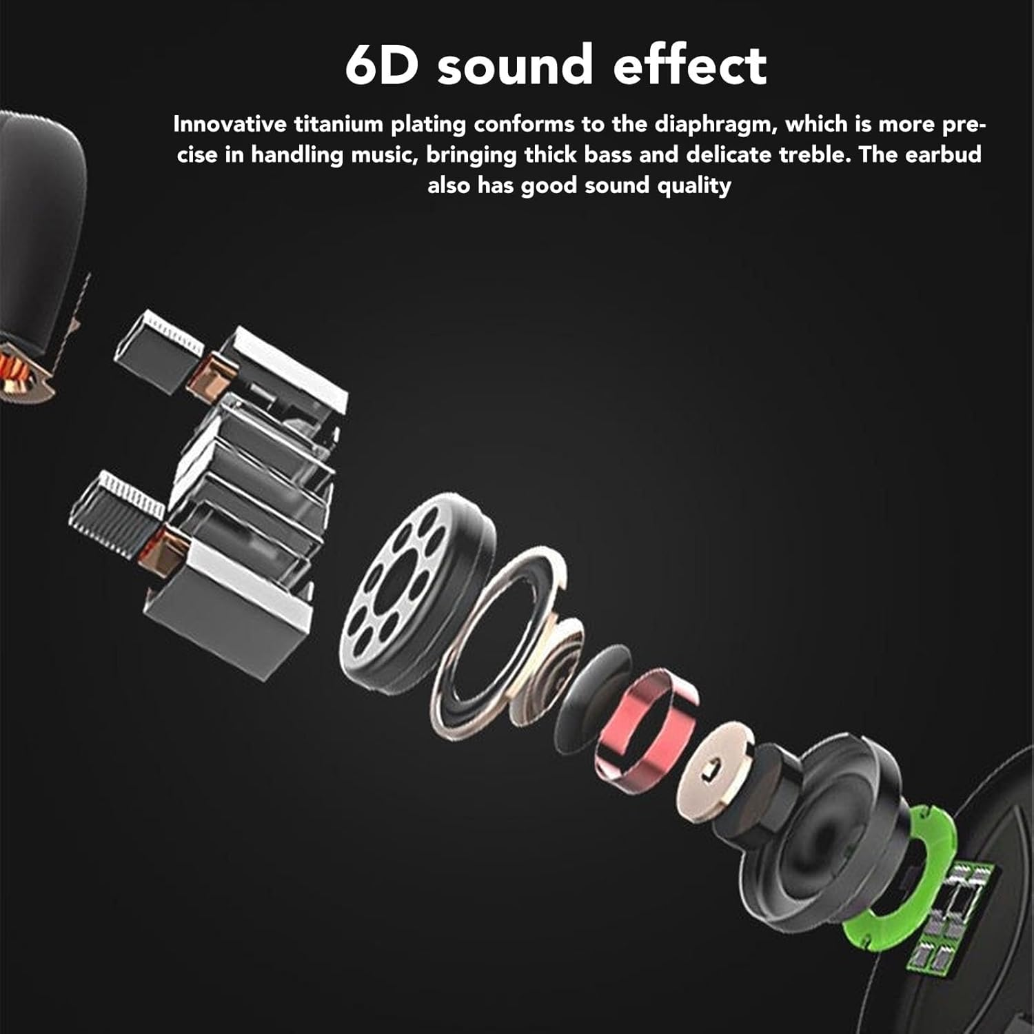 QANYEGN Single Bluetooths Earbud, Ear Wireless Bluetooths Headphone, Smallest in Ear Headphone for Sports Workout Work and Sleep (Black) image number 6