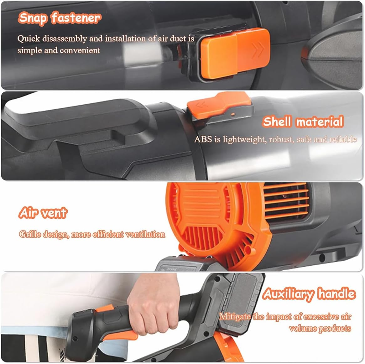 21V Electric Cordless Leaf Blower 200Km/H 2.0Ah Batteries and Charger - Lightweight Solution for Patio Cleaning, Lawn Care, and Leaf Blowing image number 5