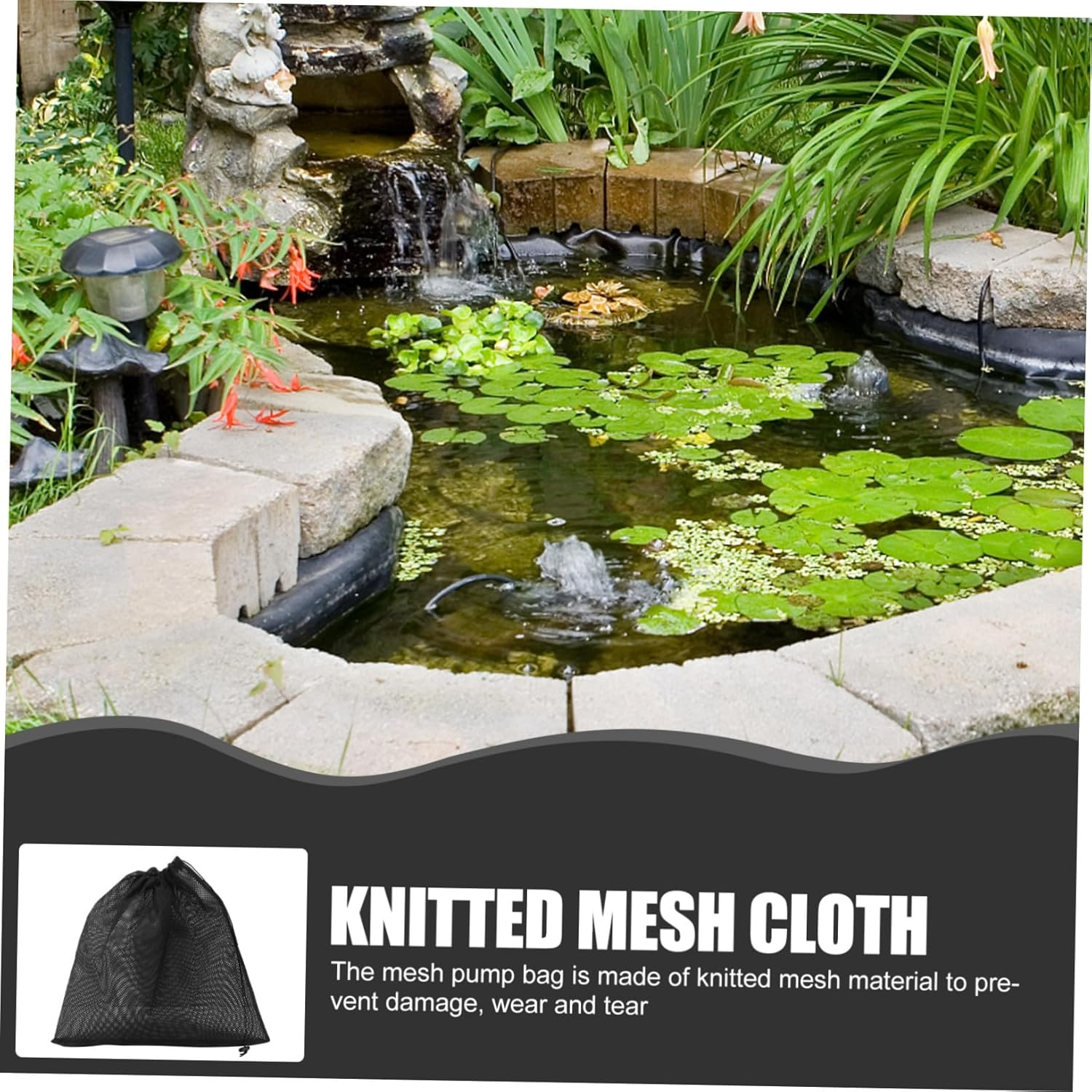 Pump Filter Mesh Bag with Drawstring for Aquarium Water Pumps Protective Filter Accessory for Household Easy Open Close Black image number 5