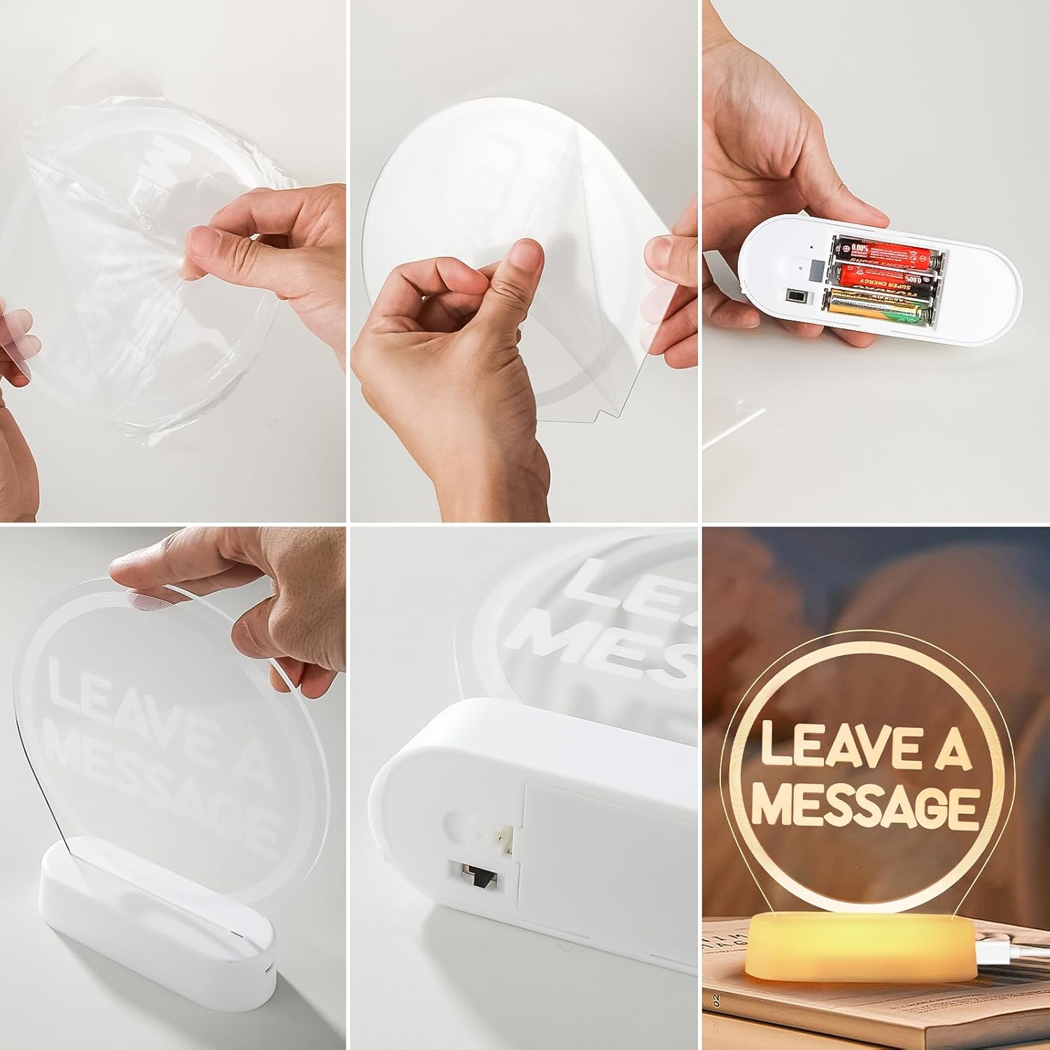 Audio Guest Book Phone, Retro Style Antique Audio Guestbook Phone with Free LED Wedding Sign and A5 Vertical Photo Frame (Black) image number 6