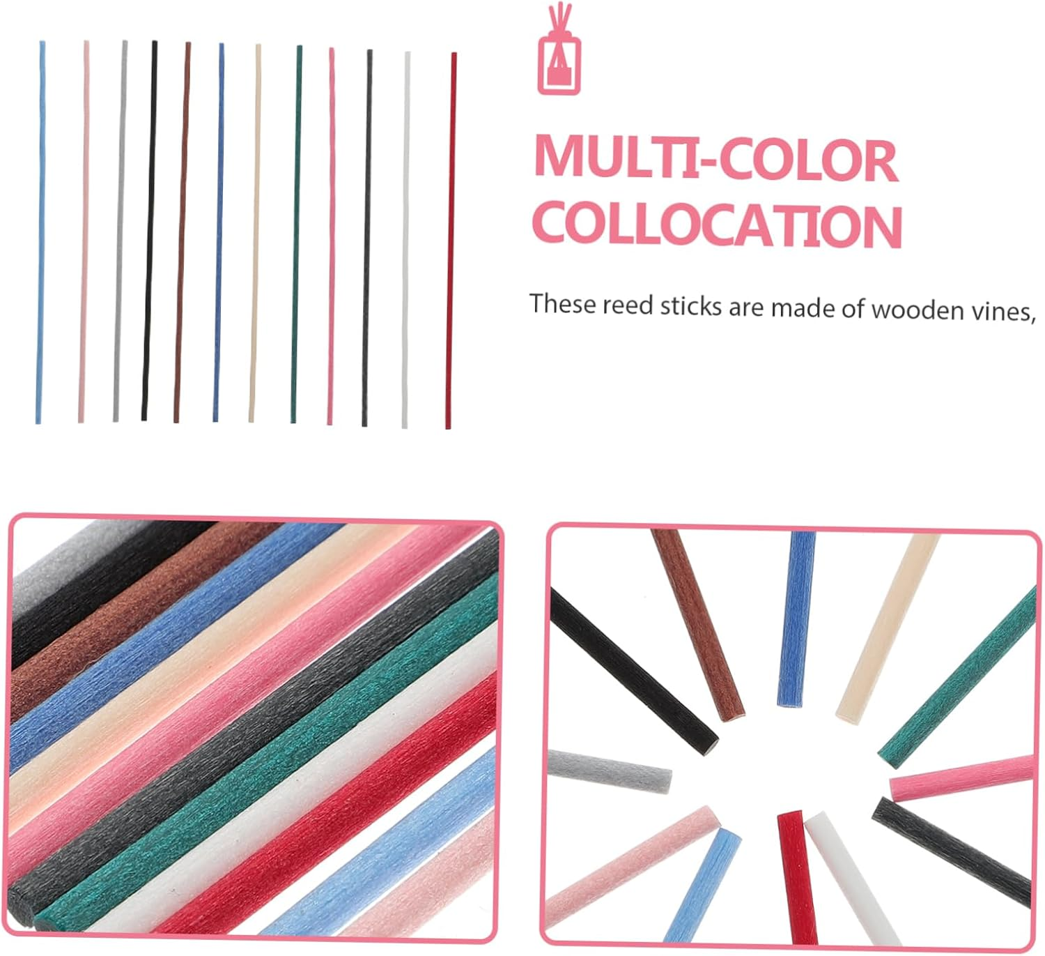 Anneome 72Pcs Aromatherapy Rattan Sticks Fireless Aroma Sticks for Essential Oil Diffuser Natural Rattan Material for Home Car Aromatherapy image number 1