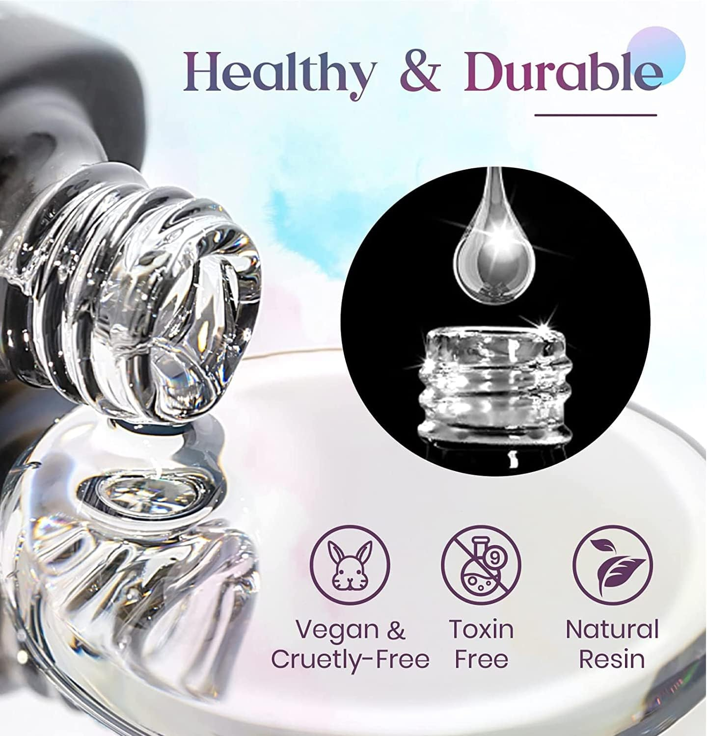 KRISNICE Nail Blooming Gel Clear Uv Led Blossom Gel Polish for Spreading Effect Marble Natural Stone Watercolor Floral Print Soak off Nail Gel Diy Nail Art Design Manicure Women(Kyr2-001) image number 3