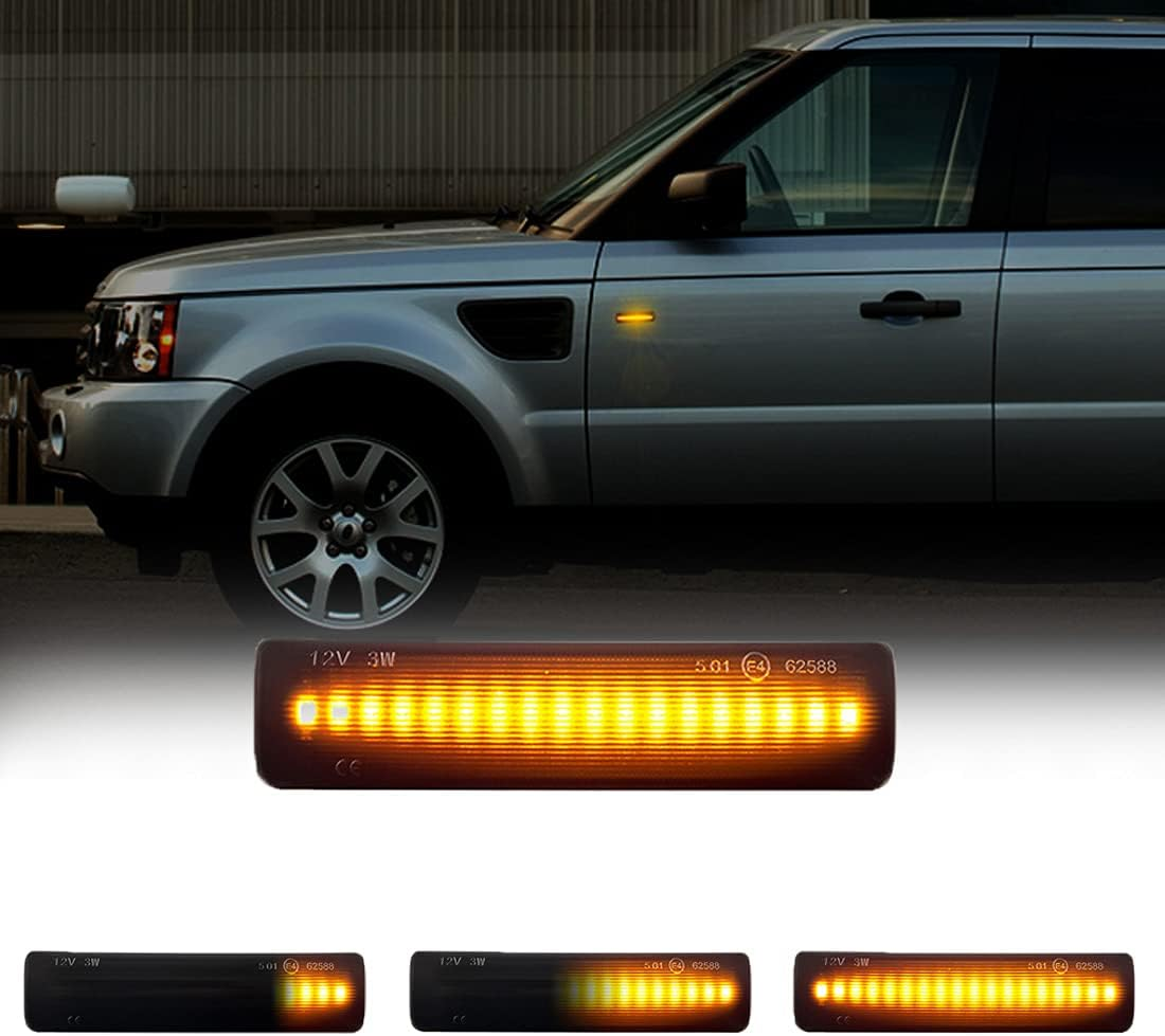 Gempro 2Pcs LED Front Fender Side Marker Light Turn Signal Lamp Assembly Replacement for Range Rover Sport LR3 LR4 Discovery 3/Discovery 4 LR2 Freelander 2 image number 4
