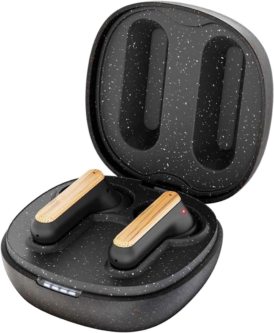 House of Marley Redemption ANC: Noise Cancelling True Wireless Earbuds with Microphone, Bluetooth Connectivity, 20 Hours Total Playtime, and Sustainable Materials, Signature Black image number 3