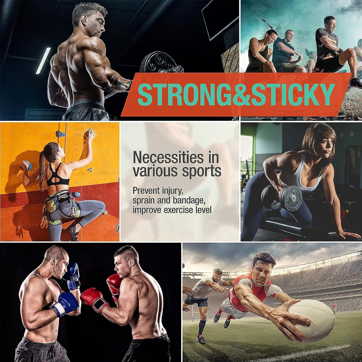 (3 Pack) White Athletic Sports Tape, Very Strong Easy Tear No Sticky Residue Tape for Athlete & Sport Trainers & First Aid Injury Wrap,Suitable,Tennis,Gymnastics & Boxing（3.8Cm X 13.7M） image number 5