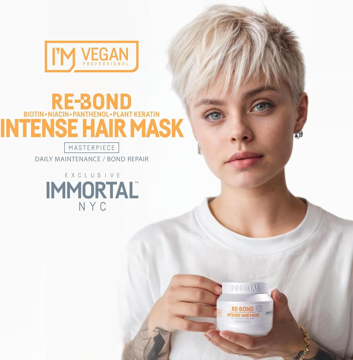Immortal NYC I M Vegan Re-Bond Intense Hair Mask 250Ml