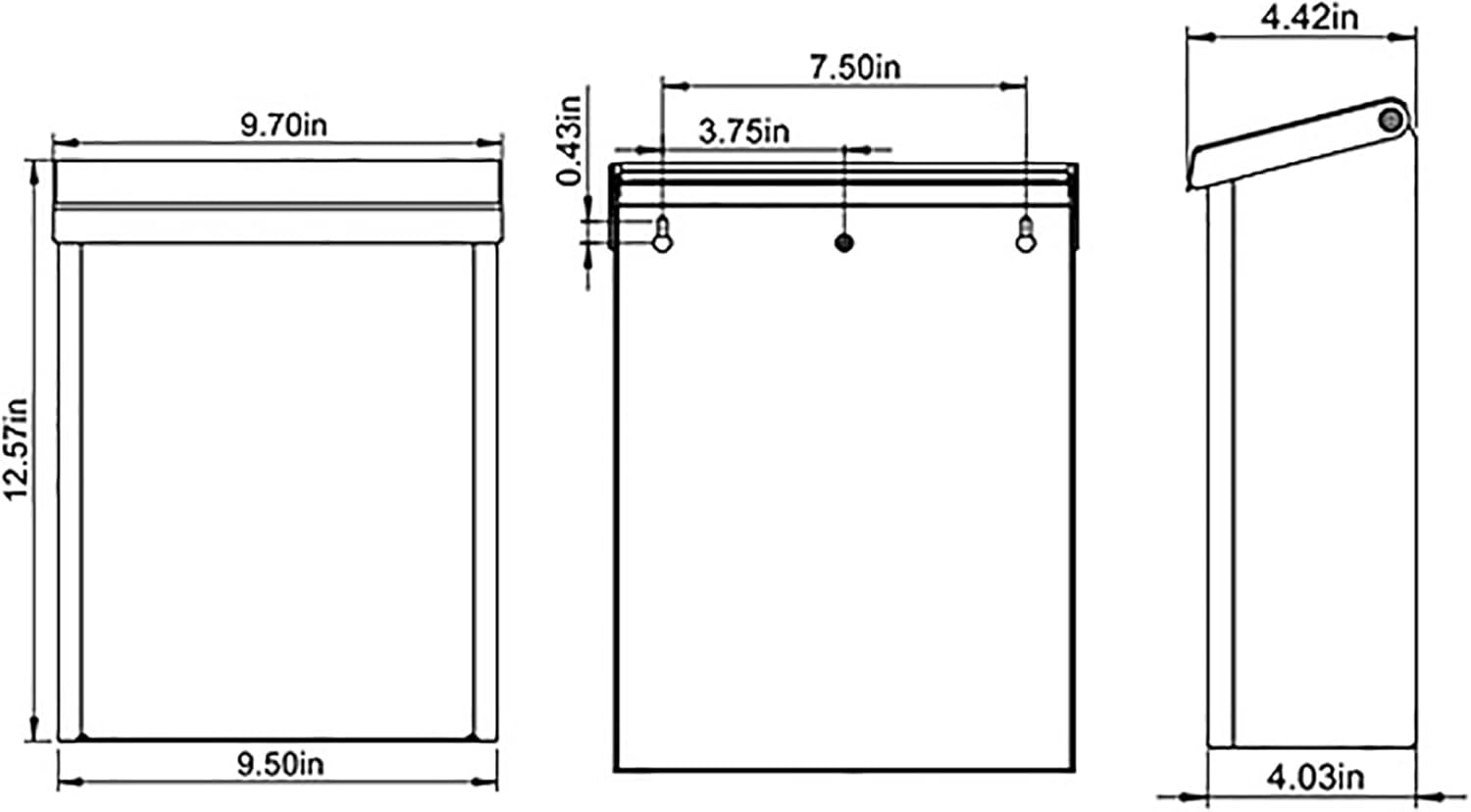 Architectural Mailboxes Designer Locking, Medium Capacity, Galvanized Steel, Wall-Mount Mailbox, Venetian Bronze/Satin Nickel image number 4