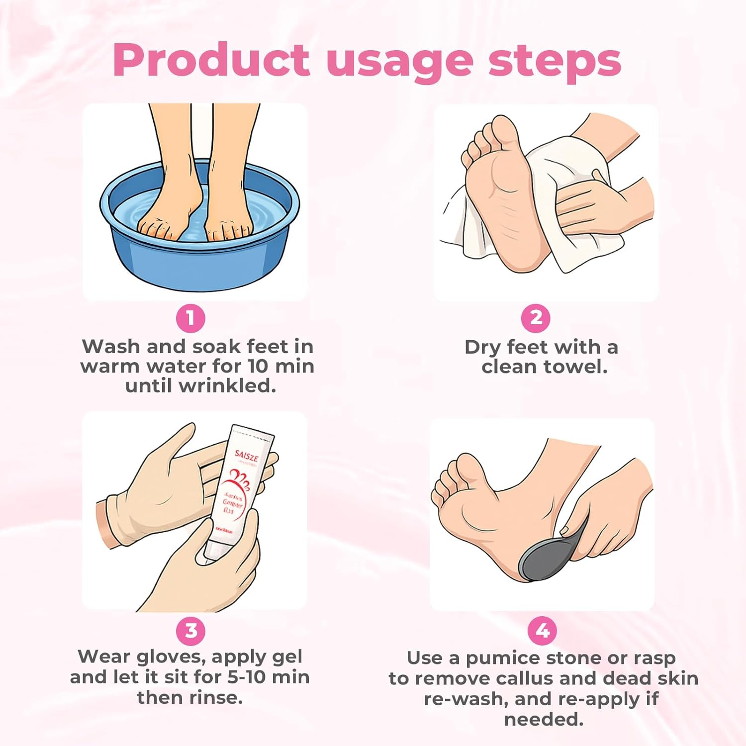 Foot Callus Remover with Foot File, Extra Strength Callus Remover Gel with Brush Head, Professional Dead Skin Removal for Feet, 8Oz image number 3