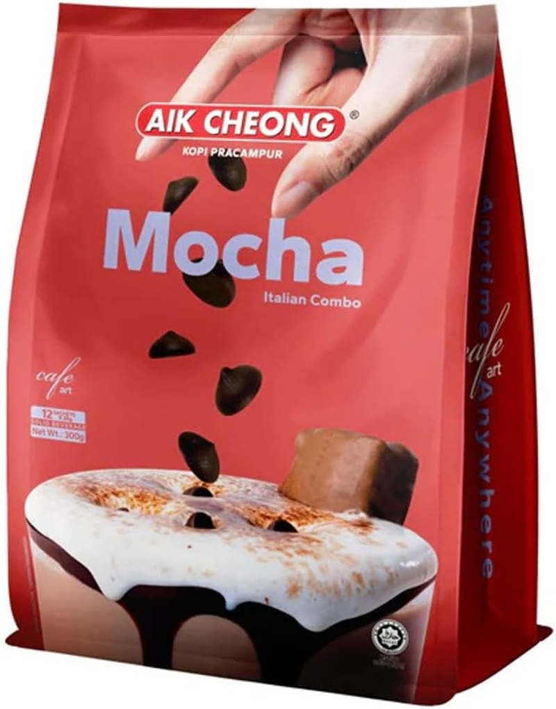 Aik Cheong Mocha Instant Coffee | Smooth Blend of Coffee and Chocolate | Creamy and Indulgent Beverage with Rich Flavour | Convenient 25 G Sachets for Quick Preparation | 12 Pack image number 1