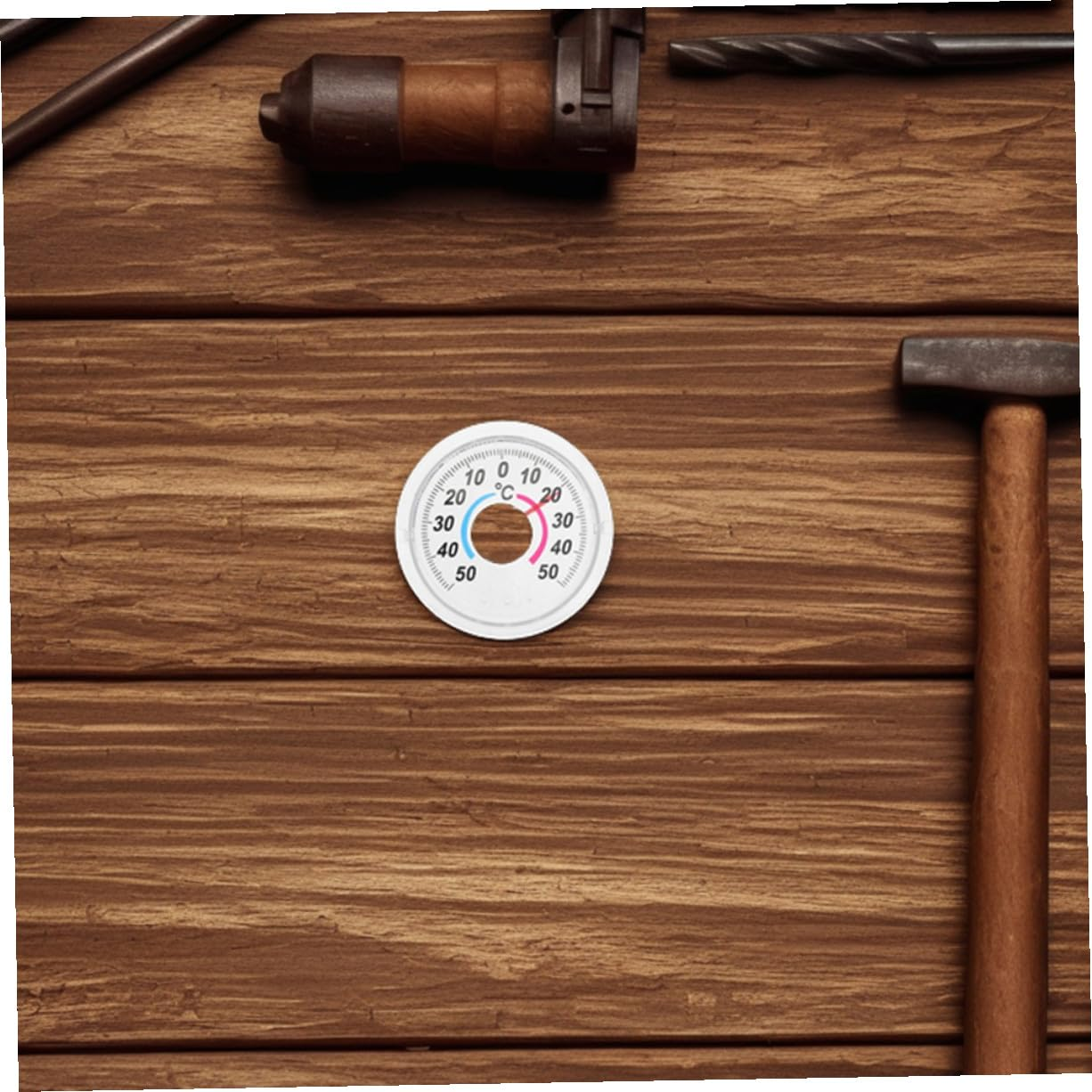 Portable round Indoor Window Thermometer Plastic Pointer Style Temperature Gauge for Door Use image number 2