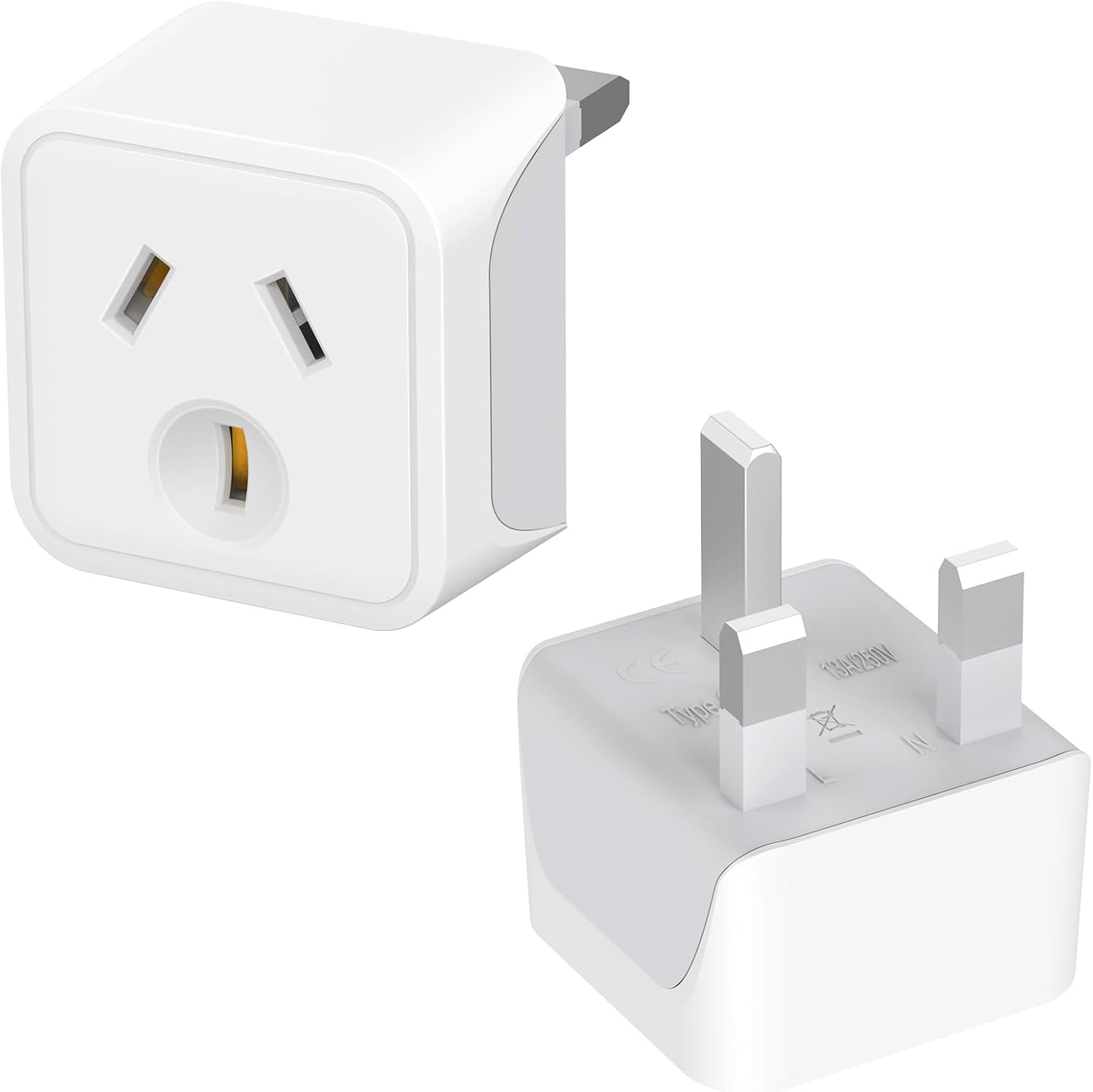UK Travel Adapter, Dozianai Pack of 2 AU to UK Plug Adapter Grounded Type G Travel Power Plug for Ireland, England, Scotland, Kenya,Singapore,British,Uganda,Hong Kong and More-White image number 4