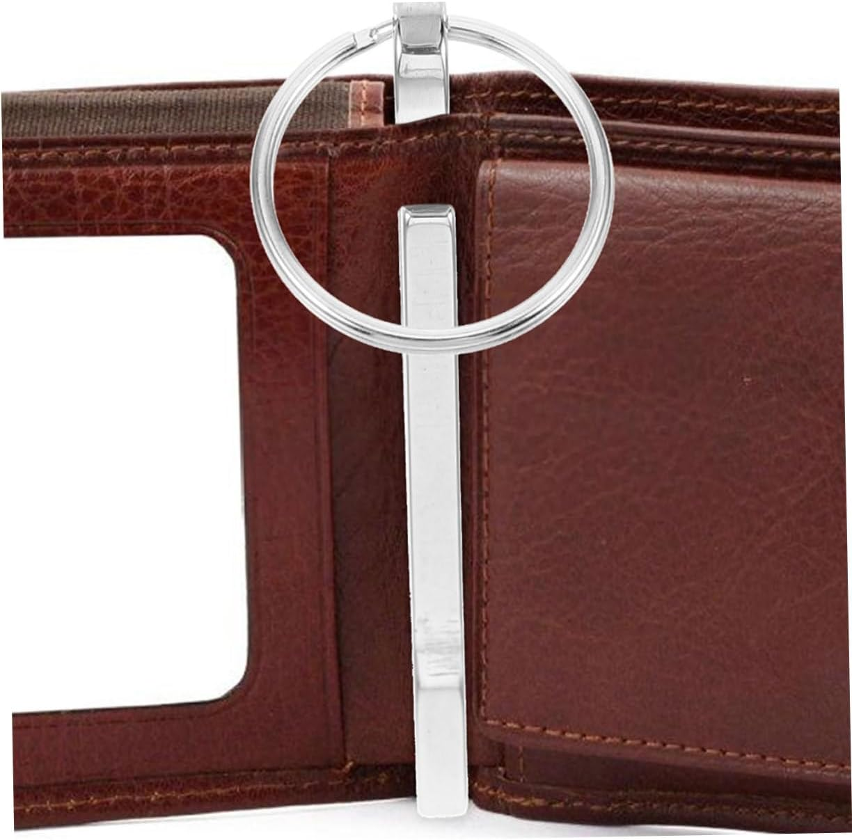 BCOATH 2Pcs Stainless Steel Waist Clip Sturdy Construction Money Storage Clip Carabiner Wallet Key Chain for Outdoor Travel image number 2